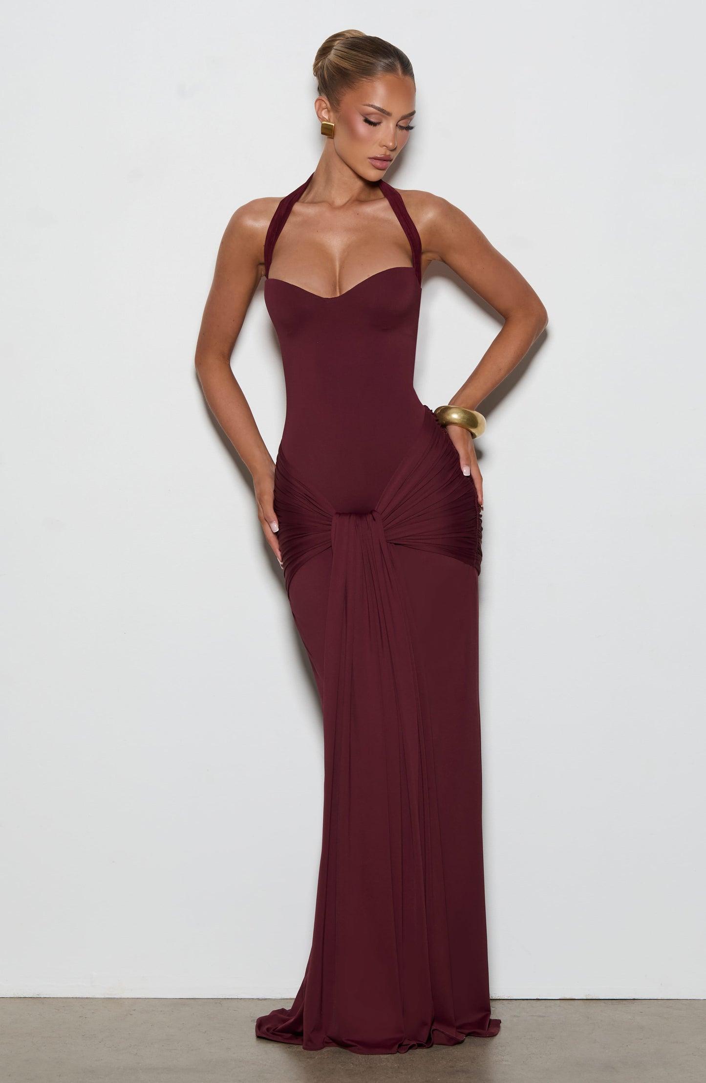 Robe Longue Gia - Cerise laquée