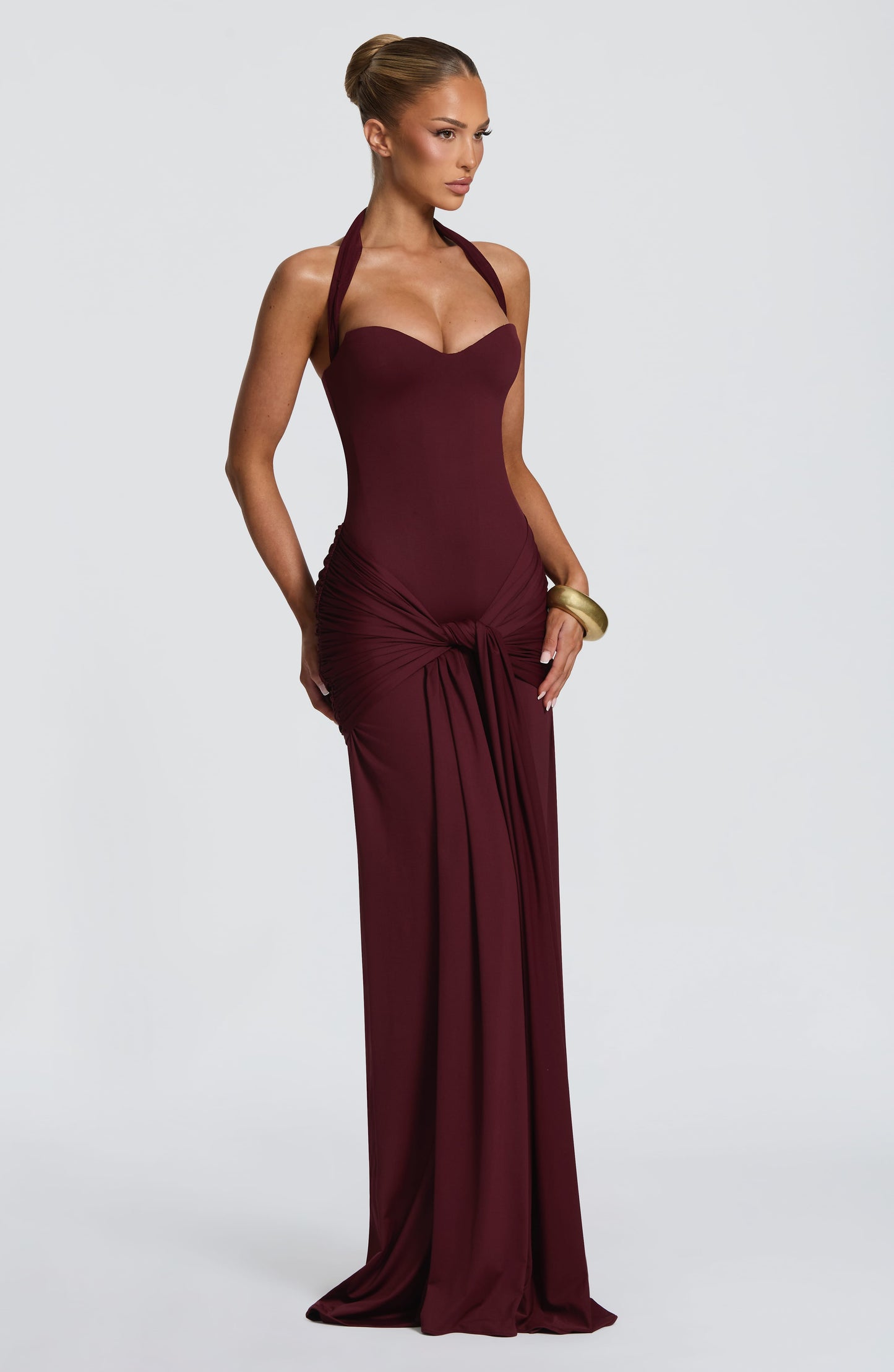 Robe Longue Gia - Cerise laquée