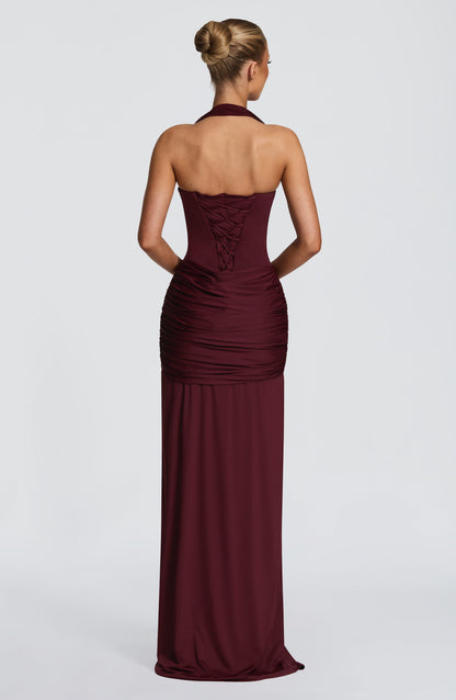 Robe Longue Gia - Cerise laquée