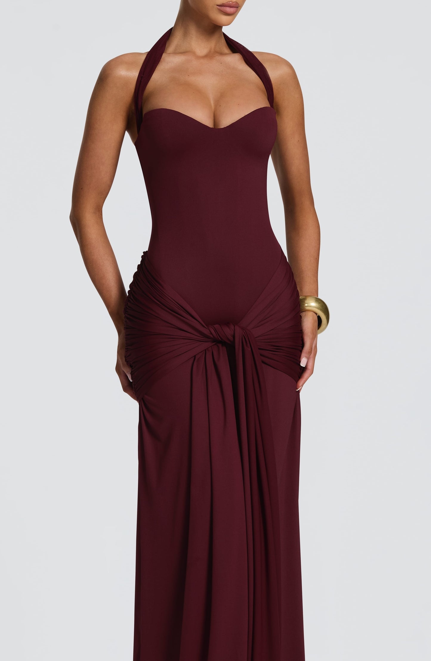 Robe Longue Gia - Cerise laquée