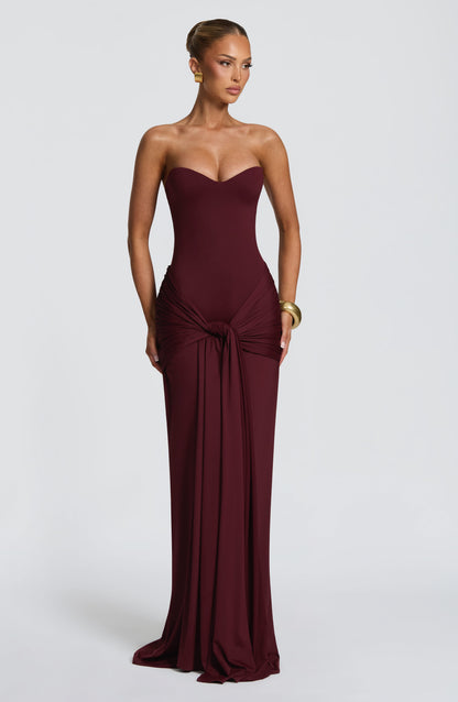 Robe Longue Gia - Cerise laquée