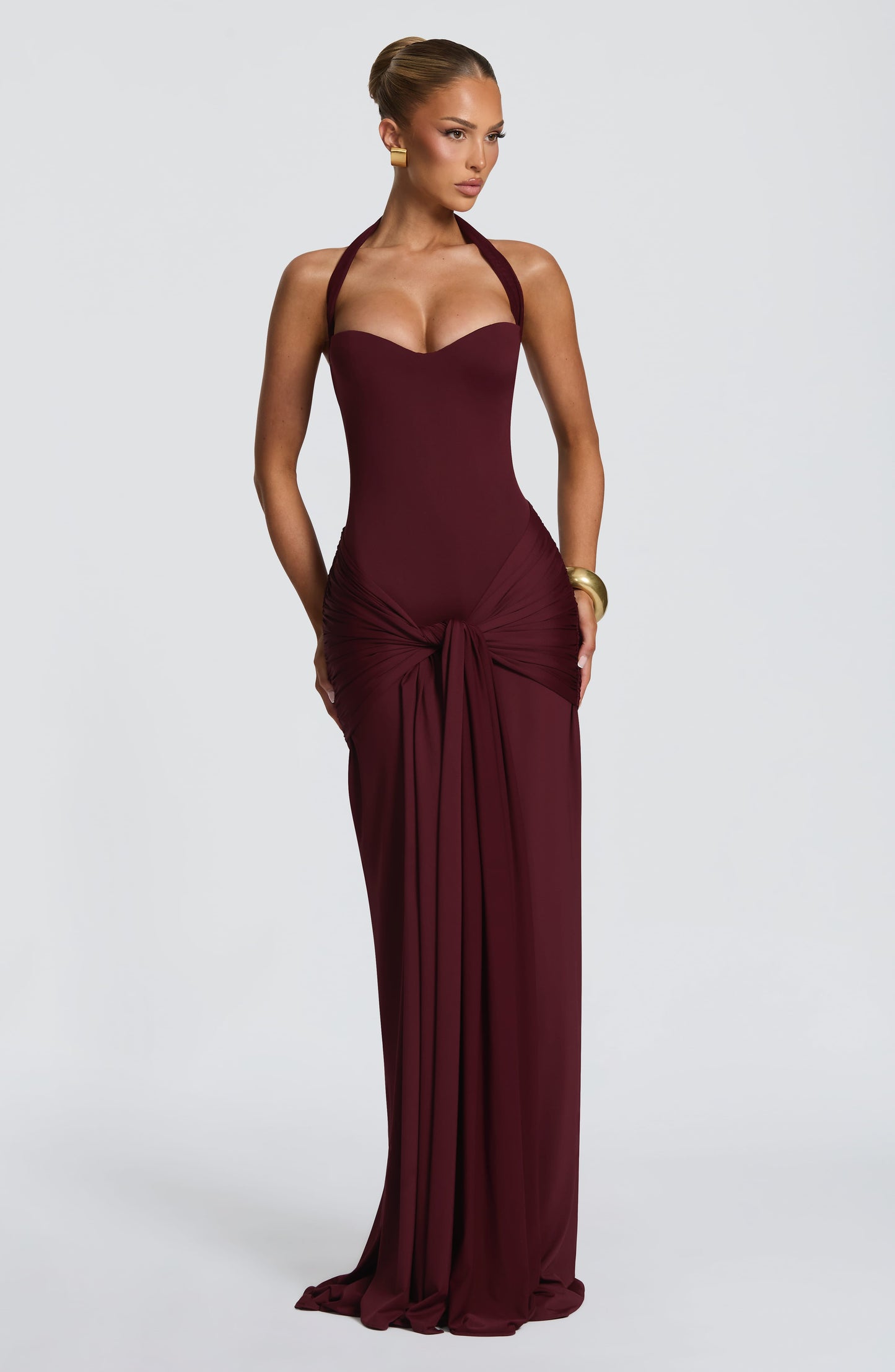 Robe Longue Gia - Cerise laquée