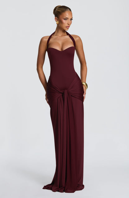 Robe Longue Gia - Cerise laquée