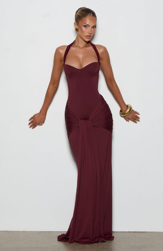 Robe Longue Gia - Cerise Laquée