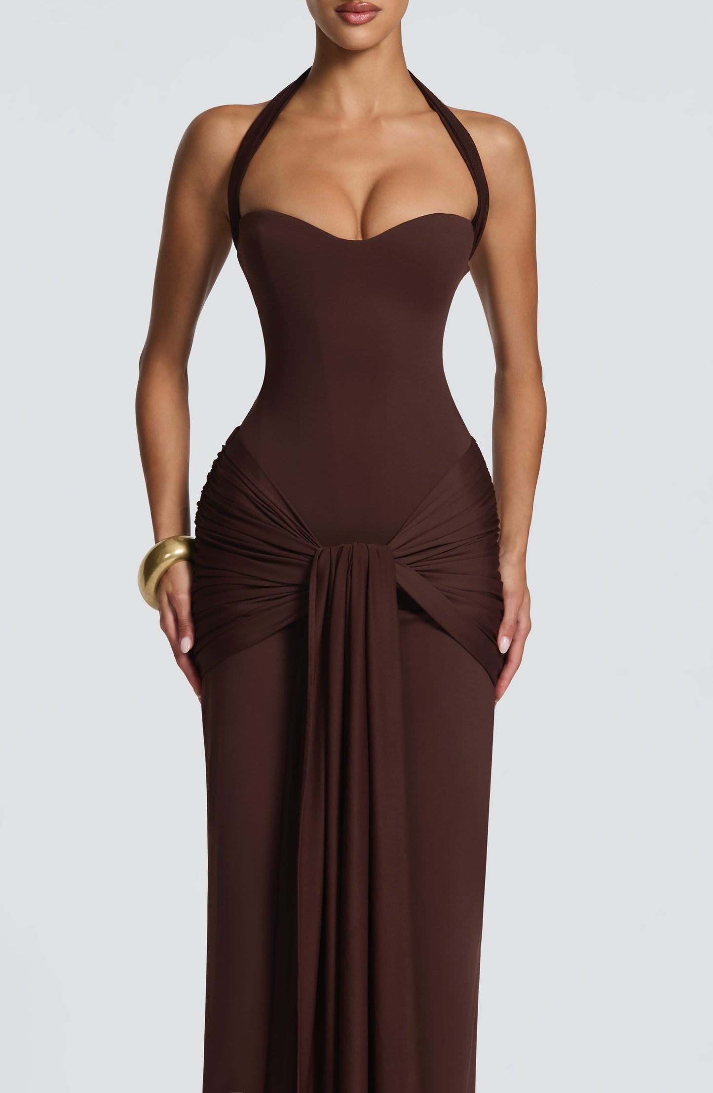 Robe Longue Gia - Brun Prune