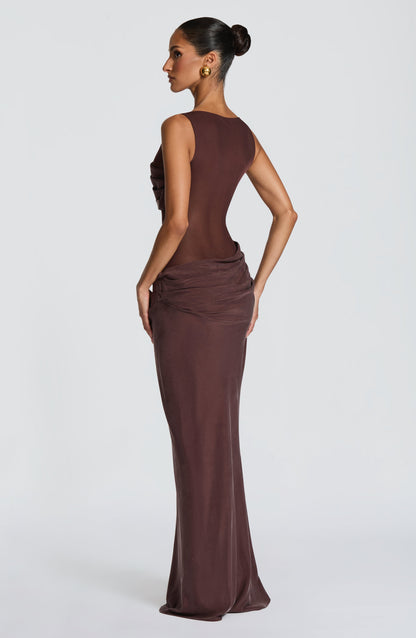 Robe Longue Gracelyn - Brun Prune