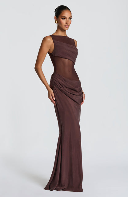 Robe Longue Gracelyn - Brun Prune