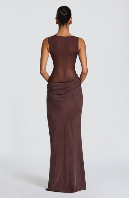 Robe Longue Gracelyn - Brun Prune