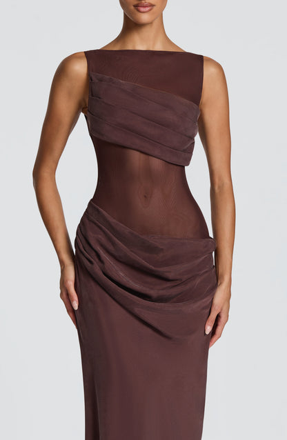 Robe Longue Gracelyn - Brun Prune