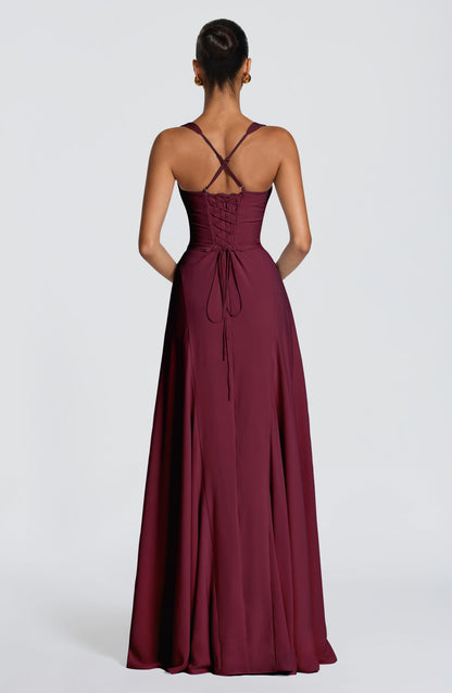Robe Longue Longue - Cerise laquée