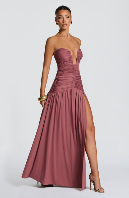 Robe Longue Longue - Rose brown