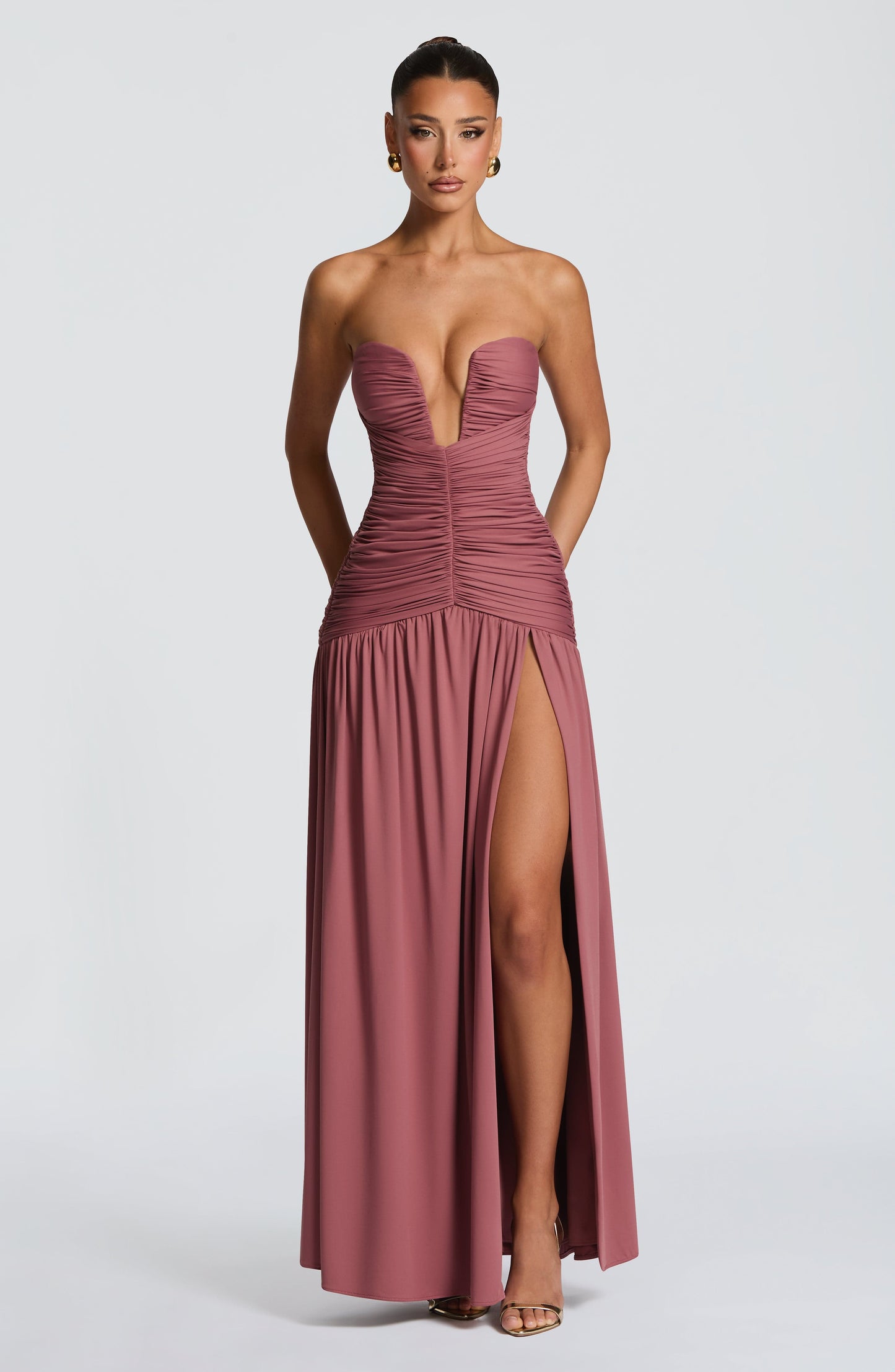 Robe Longue Longue - Rose brown