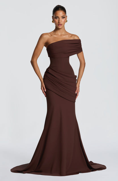Robe Longue Kasia - Brun prune