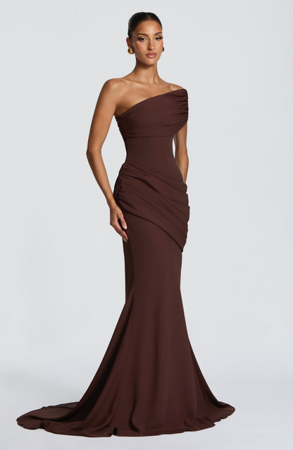 Robe Longue Kasia - Brun prune