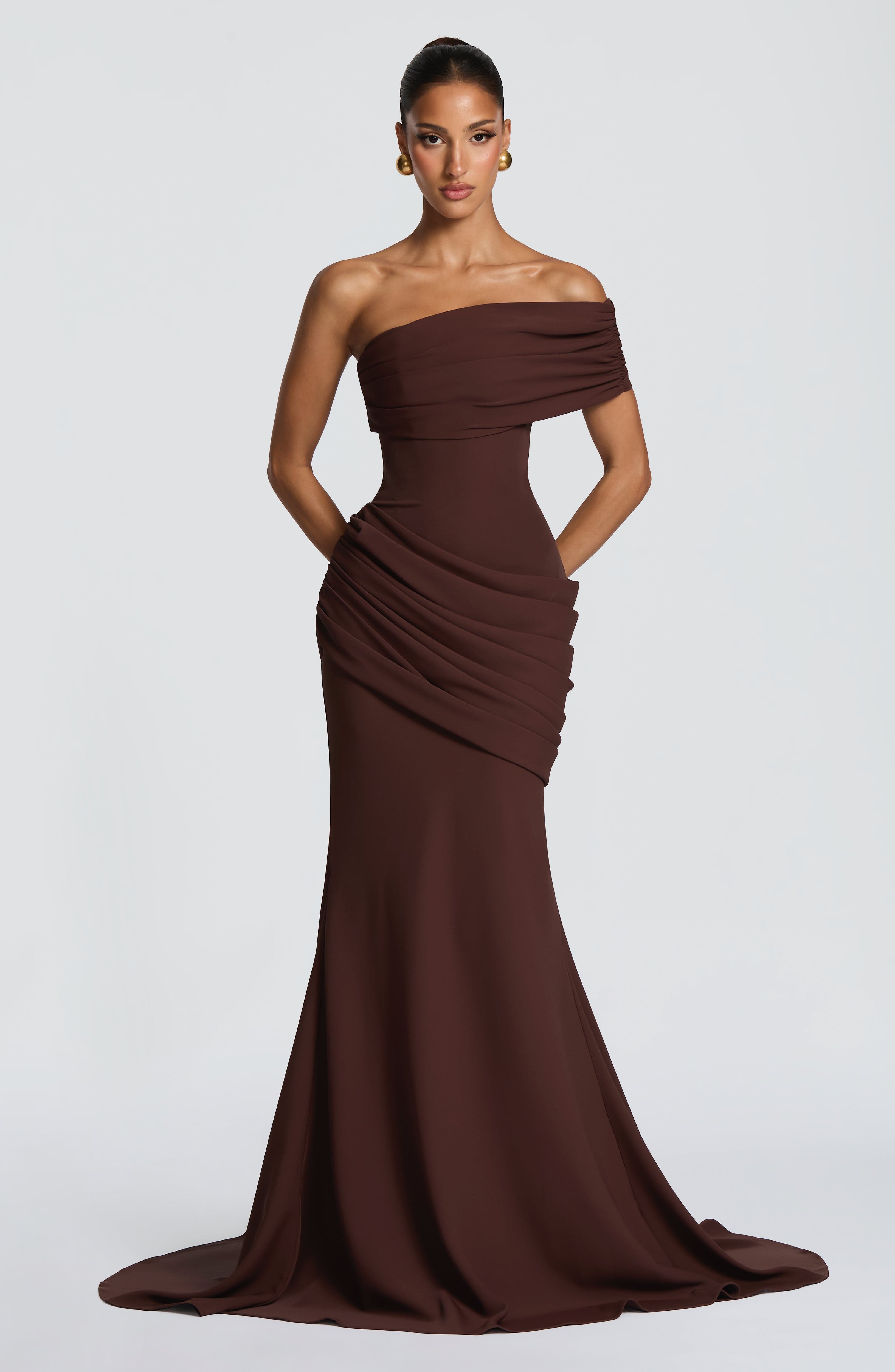 Robe Longue Kasia - Brun prune