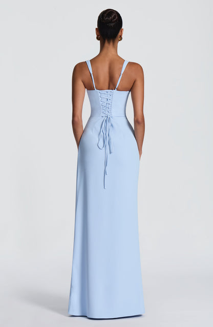 Robe Longue Laleh - Bleu Glacier