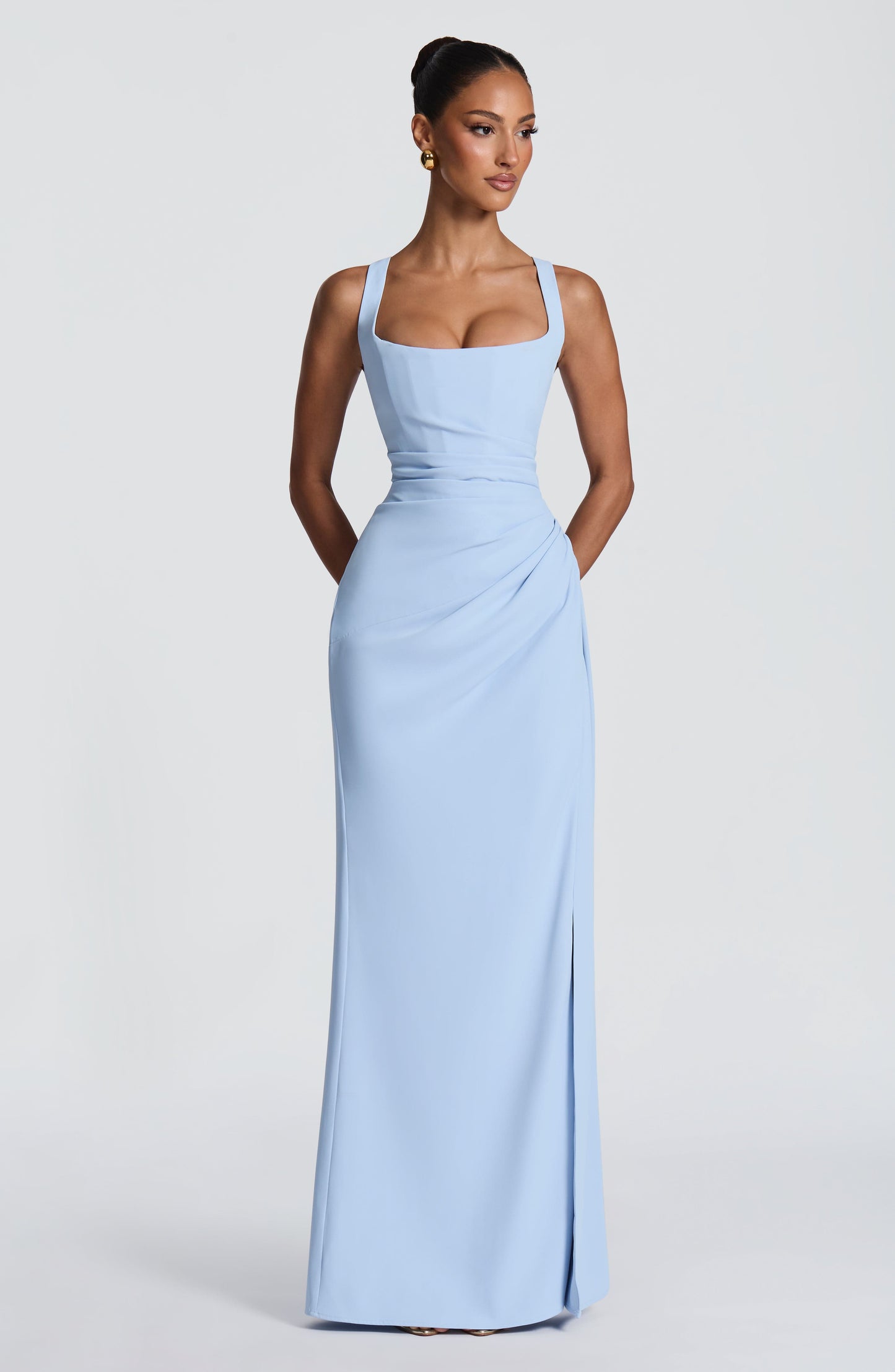 Robe Longue Laleh - Bleu Glacier
