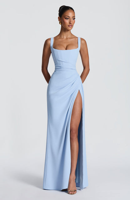 Robe Longue Laleh - Bleu Glacier