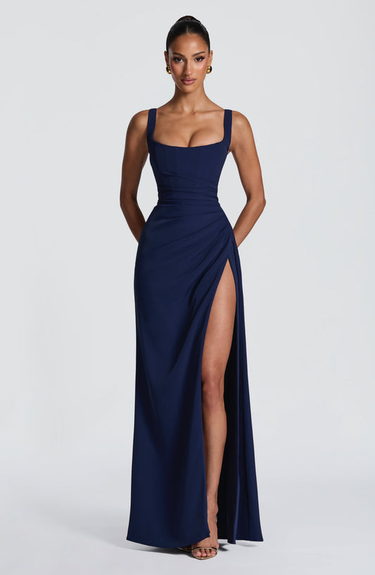 Robe Longue Laleh - Bleu Marine