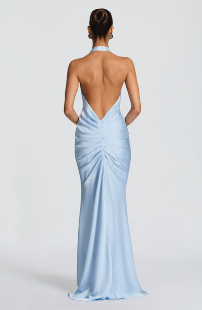 Robe Longue Linette - Bleu Glacier