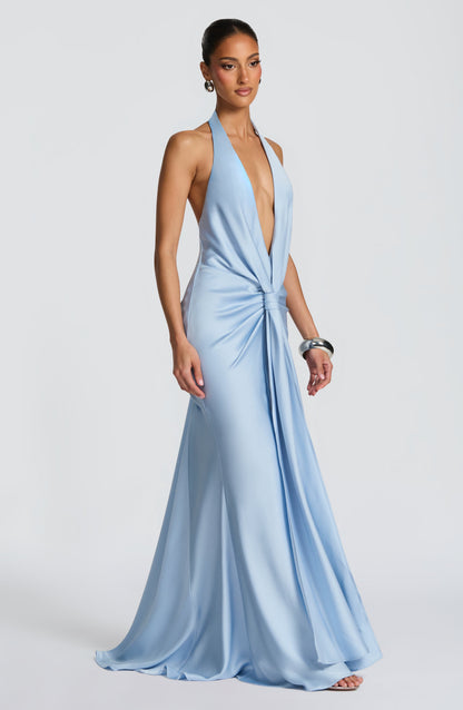 Robe Longue Linette - Bleu Glacier