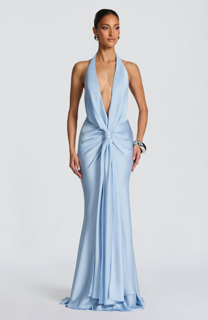 Robe Longue Linette - Bleu Glacier