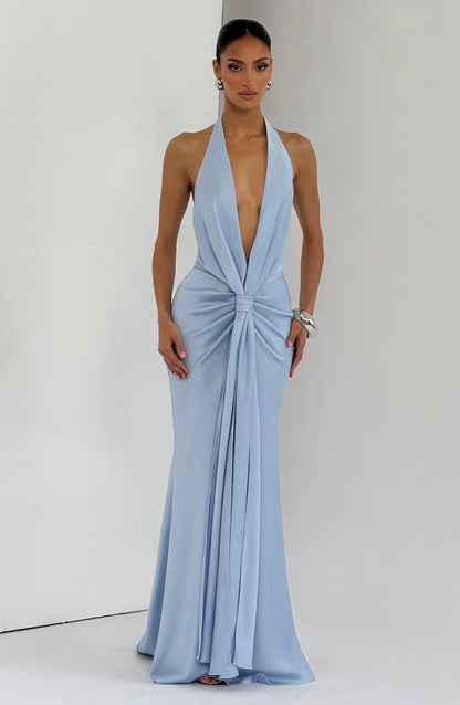 Robe Longue Linette - Bleu Glacier