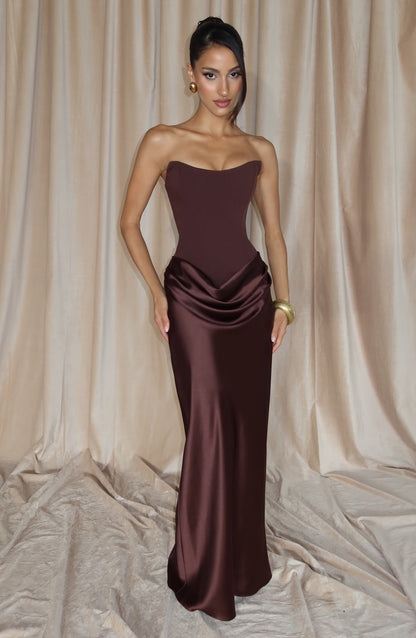 Robe Longue Maggie - Brun Prune