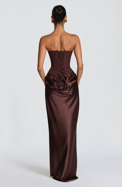 Robe Longue Maggie - Brun Prune