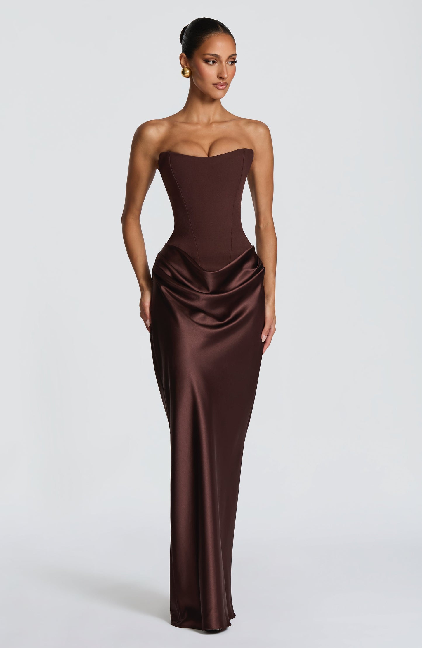 Robe Longue Maggie - Brun Prune