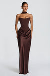 Robe Longue Maggie - Brun Prune
