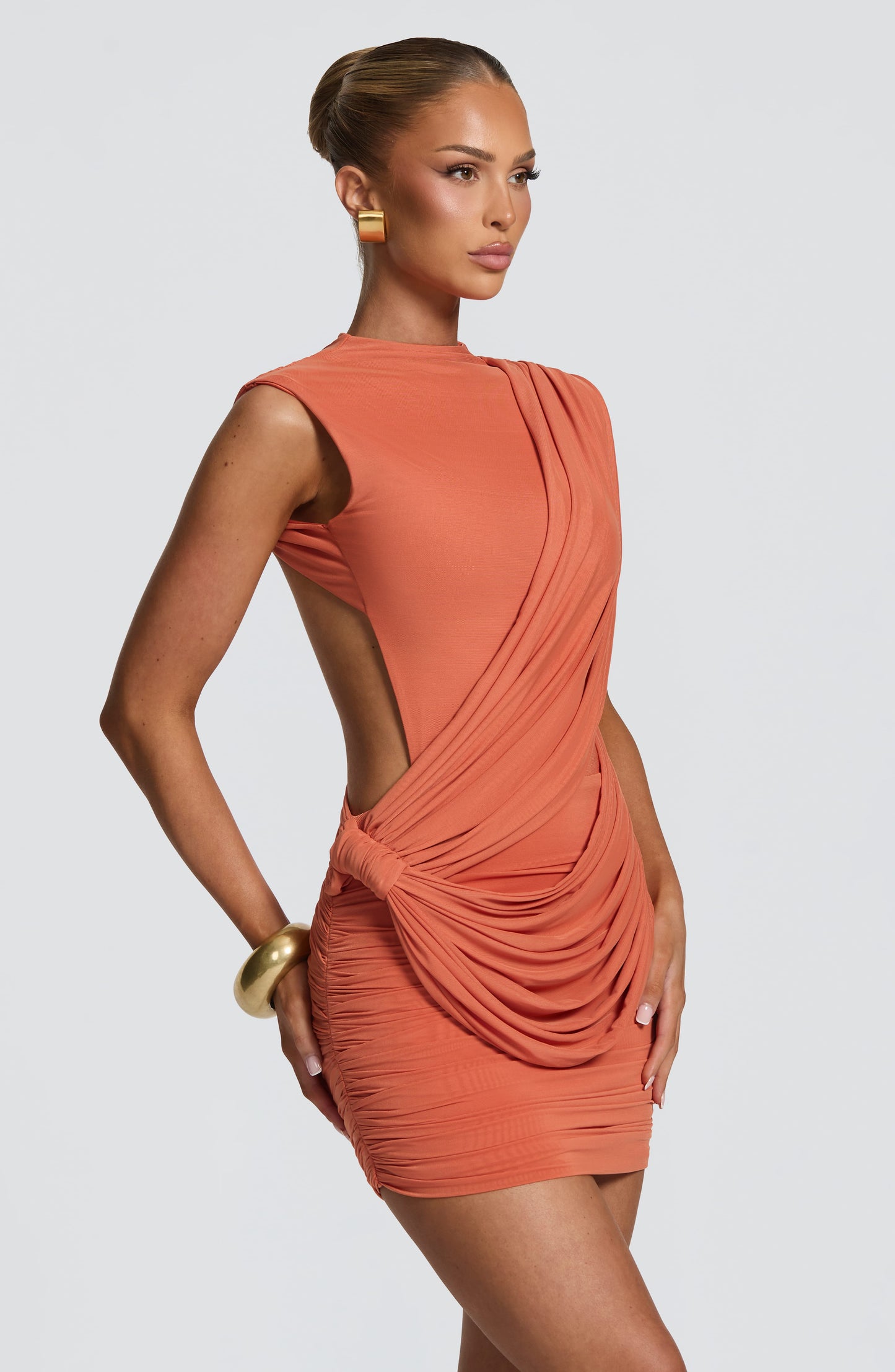 Robe Courte Mireya - Orange brûlé