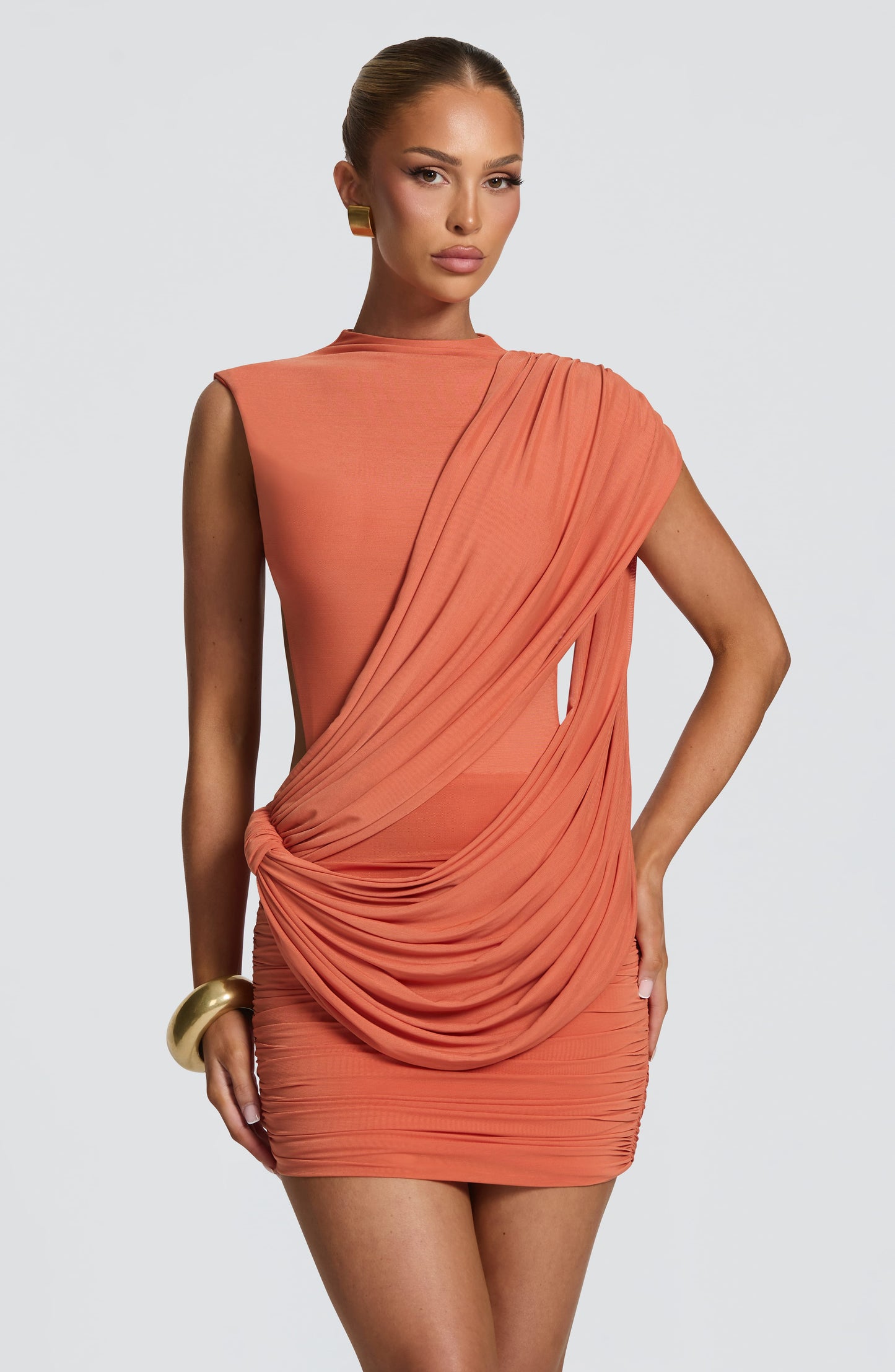 Robe Courte Mireya - Orange brûlé