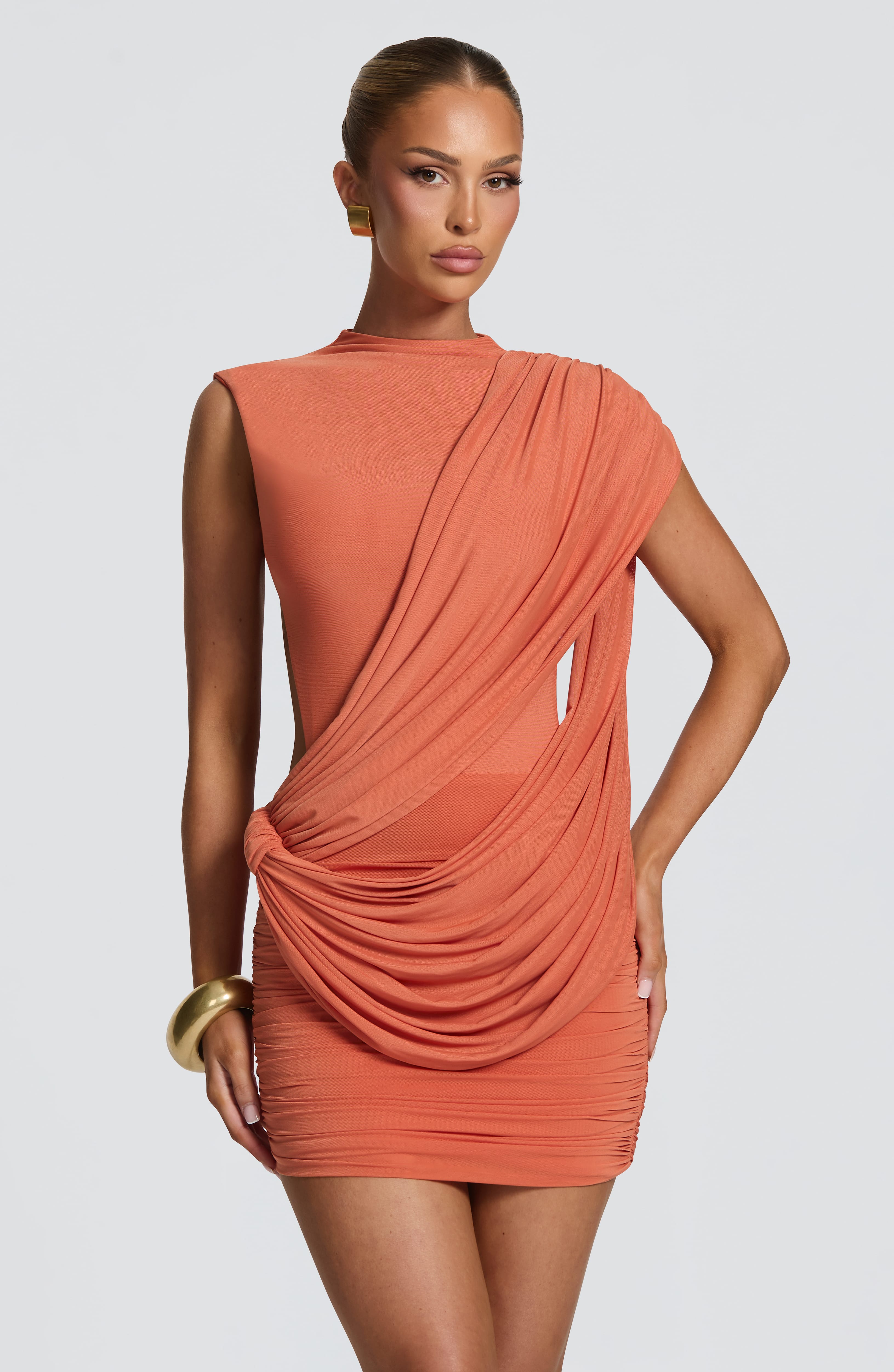 Robe Courte Mireya - Orange brûlé