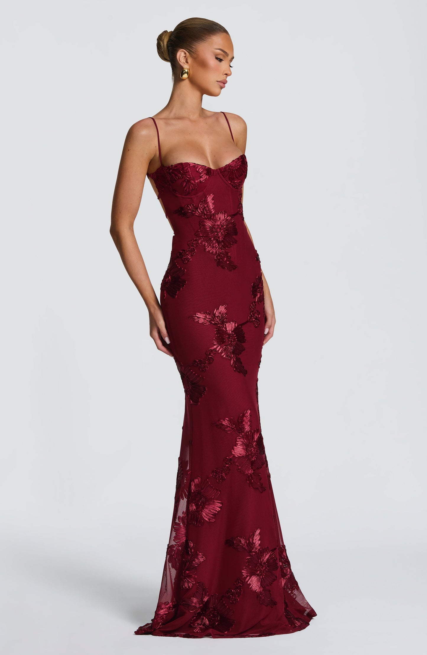 Robe Longue Nefertiti - Bourgogne