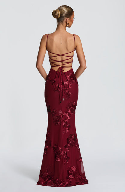 Robe Longue Nefertiti - Bourgogne