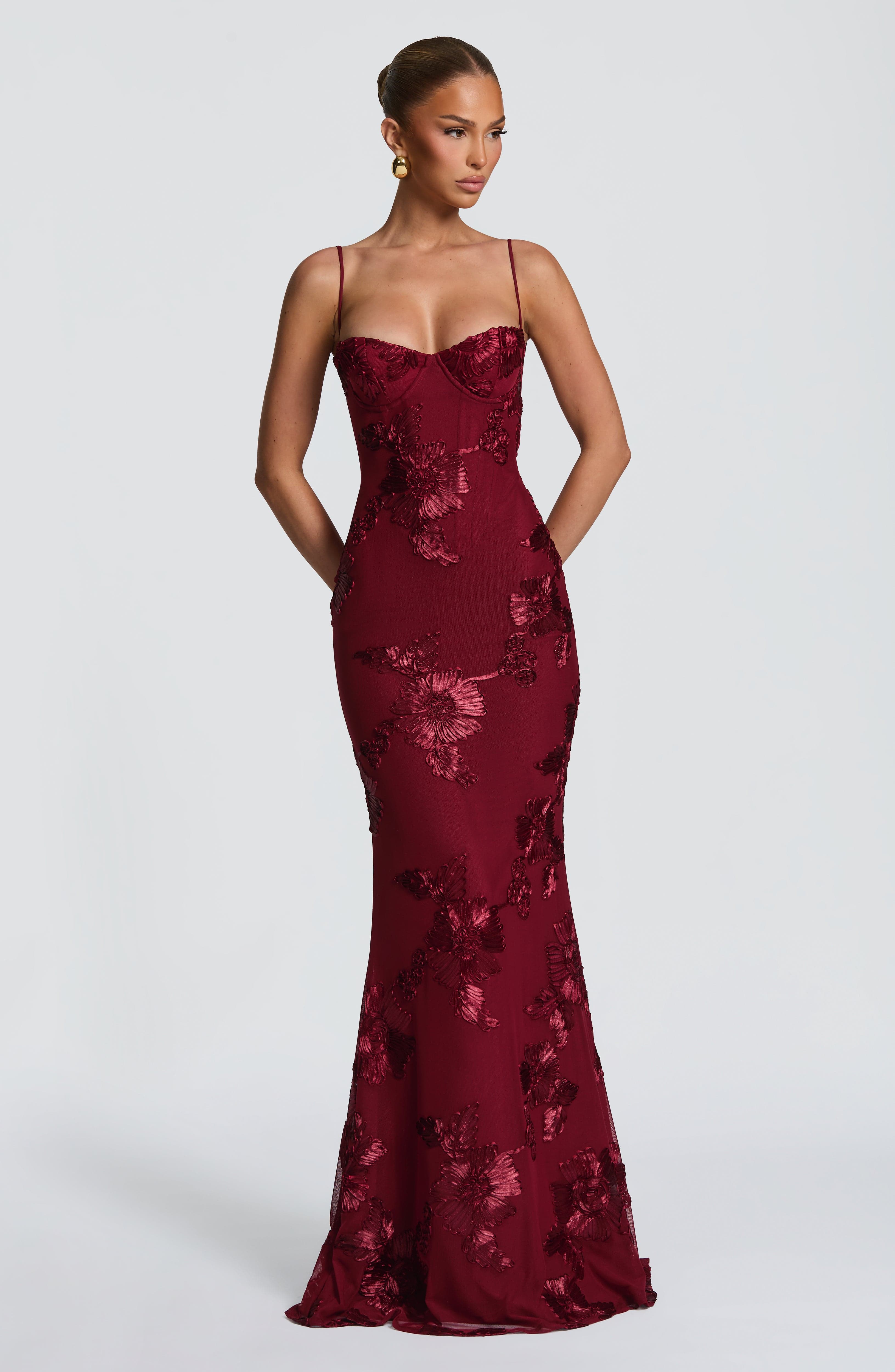 Robe Longue Nefertiti - Bourgogne