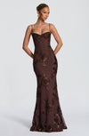 Robe Longue Nefertiti - Brun prune
