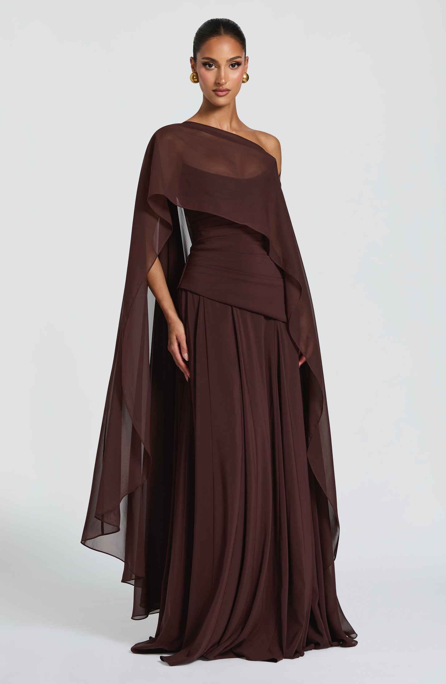 Robe Longue Longue - Brun prune