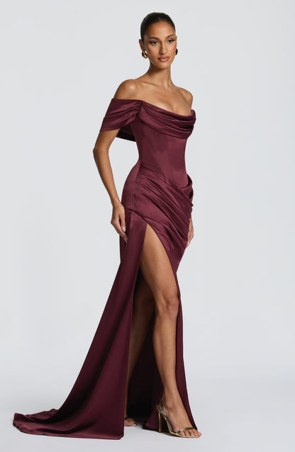 Robe Longue Longue - Cerise laquée