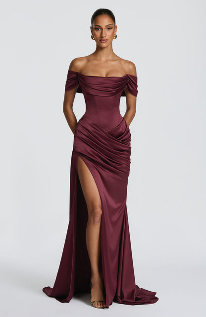 Robe Longue Longue - Cerise laquée