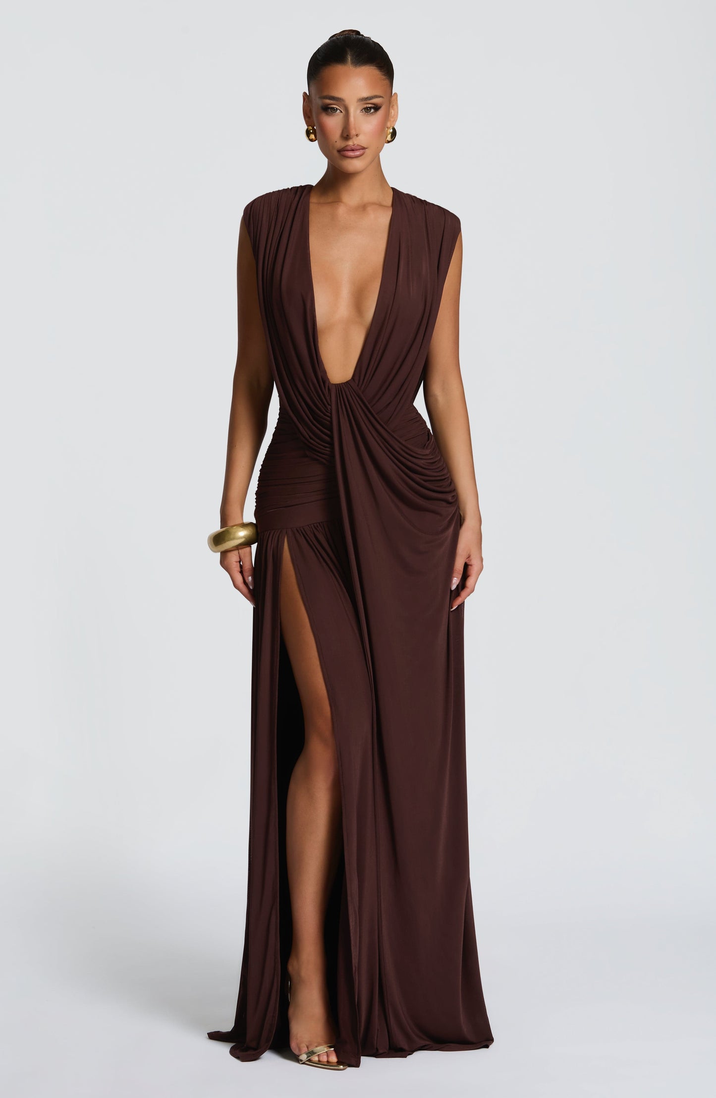 Robe Longue Longue - Brun prune