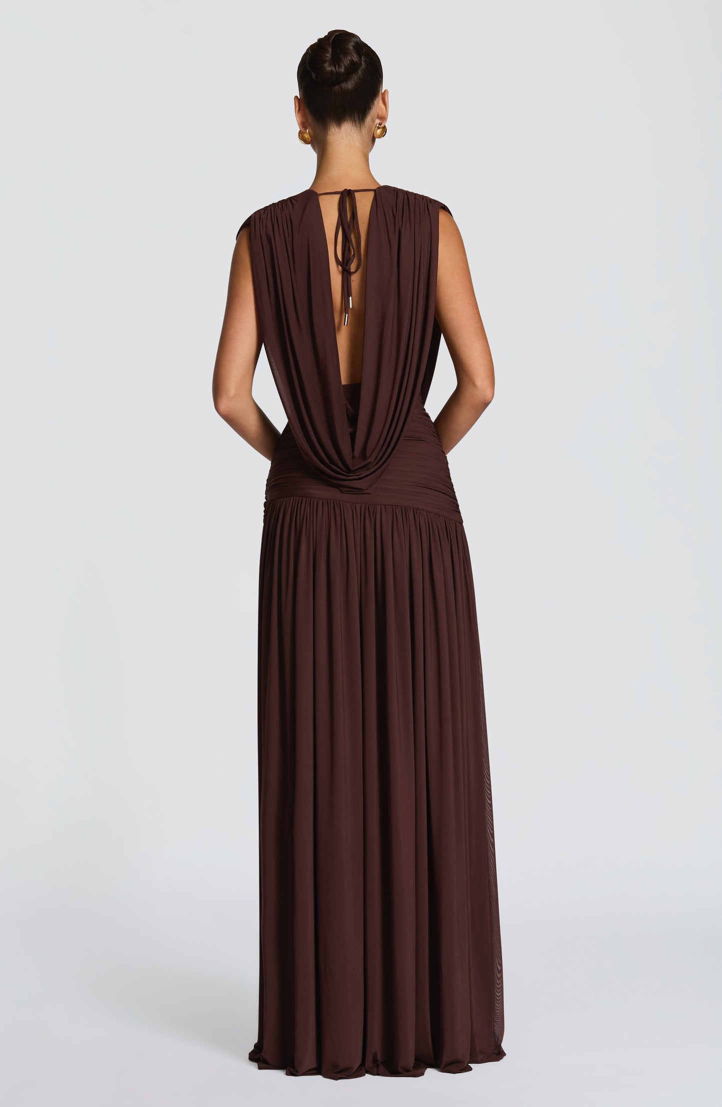 Robe Longue Longue - Brun prune