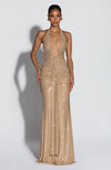 Robe Longue Rosetta - Doré Scintillant