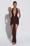 Robe Courte Robe - Brun prune scintillant