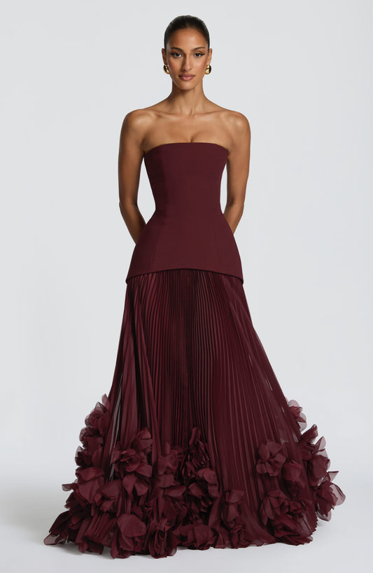 Robe Longue Seraphina - Cerise Laquée