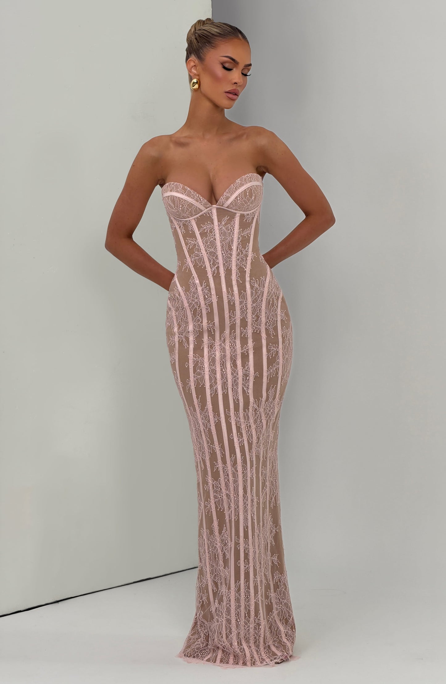 Robe Longue Sian - Rose blush