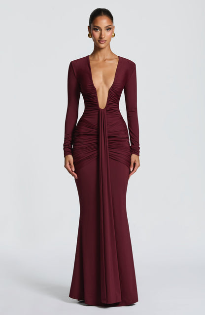 Robe Longue Longue - Cerise laquée