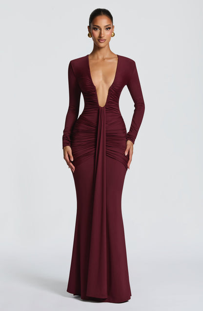 Robe Longue Longue - Cerise laquée