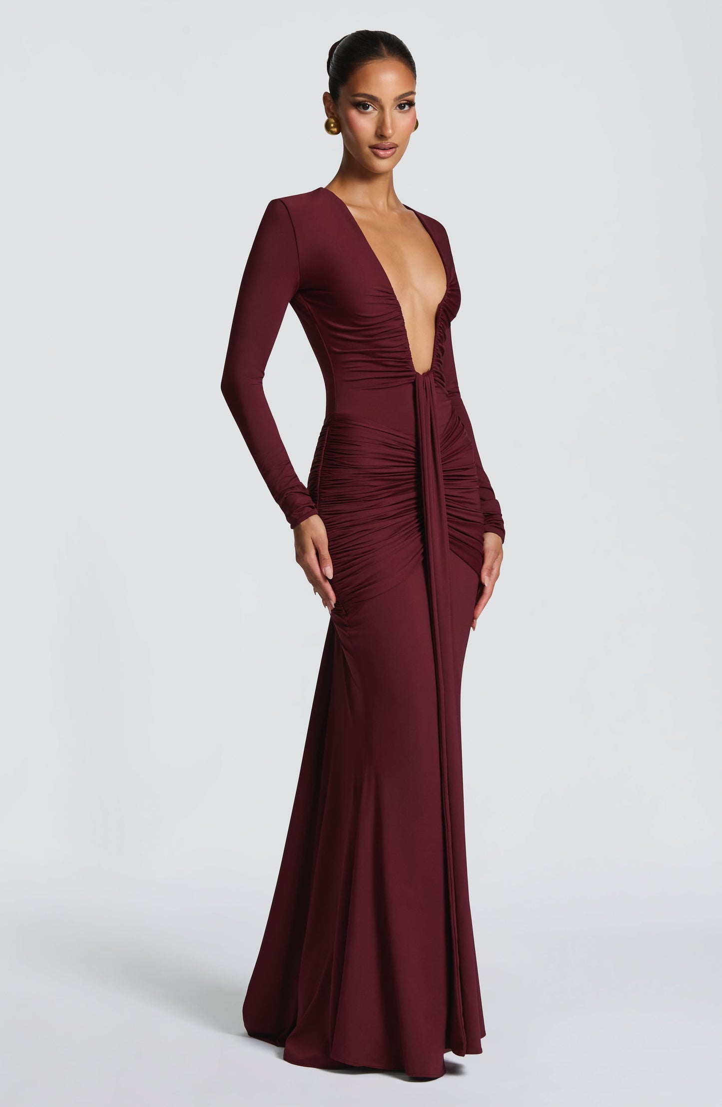 Robe Longue Longue - Cerise laquée